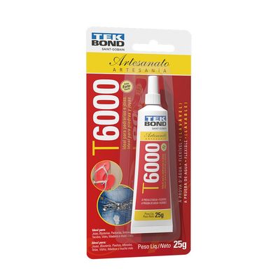Adesivo de Artesanato T6000 25g Tekbond Transparente à Prova d'Água