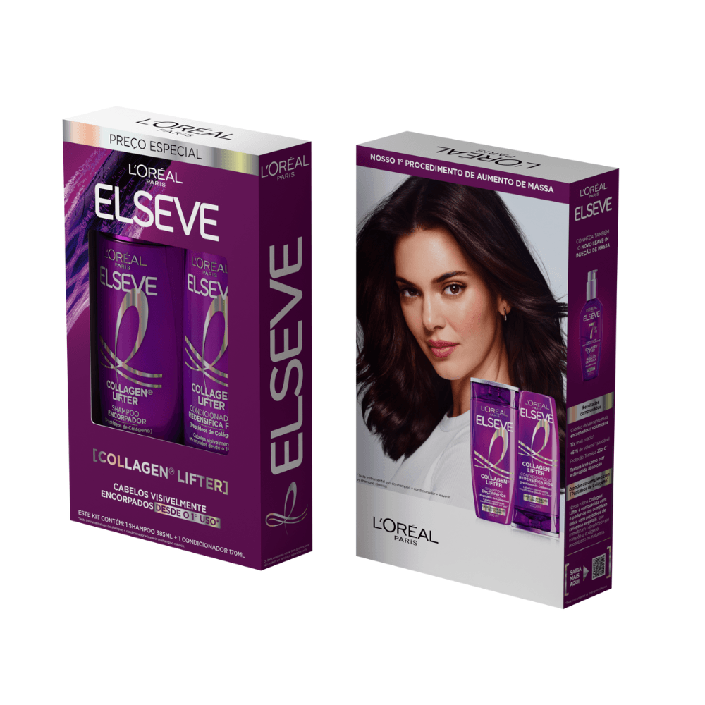 Kit Shampoo 385ml + Condicionador 170ml Elseve Colágeno Reestruturação e Hidratação
