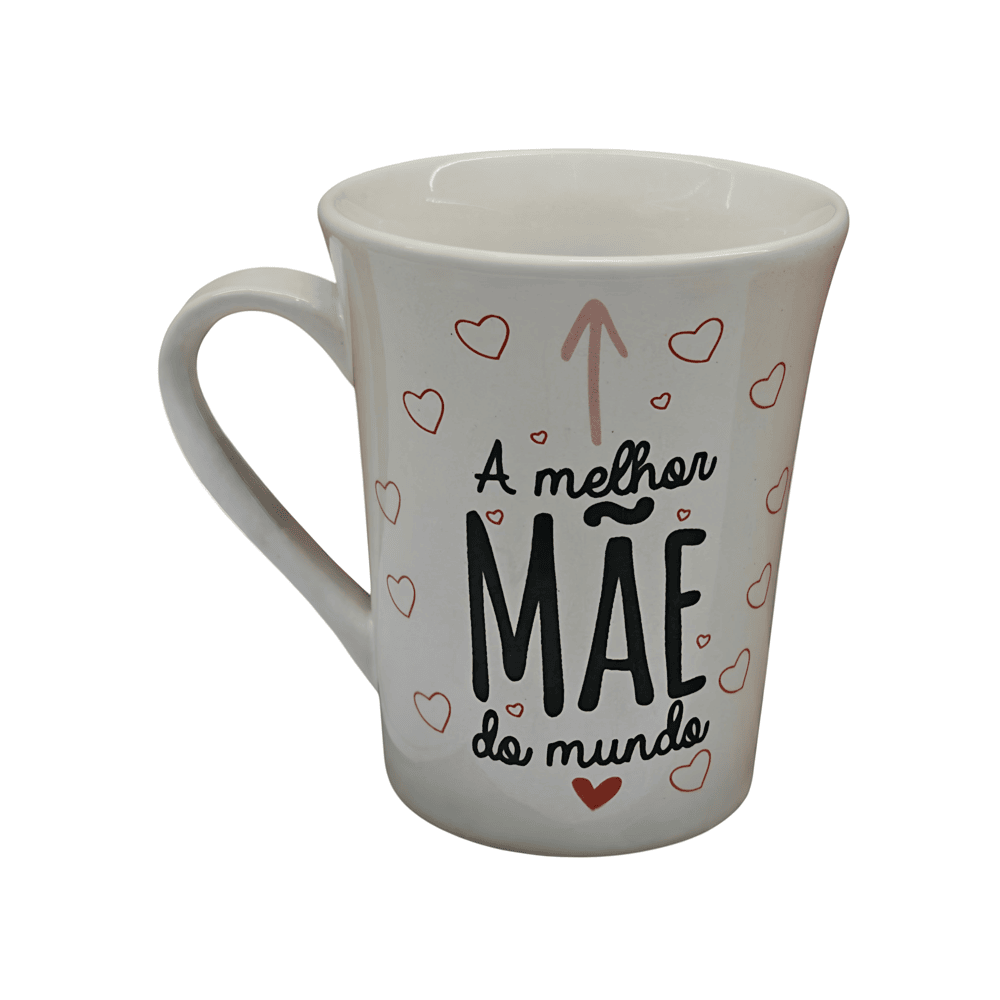 Caneca de Cerâmica Dia das Mães Casual Home 330ml Branca