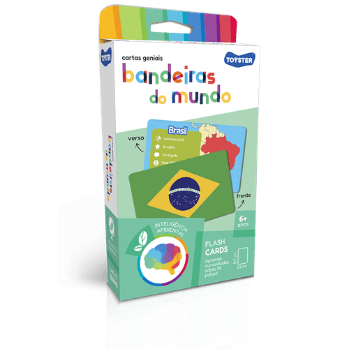 Jogo Educativo de Cartas Geniais Bandeiras do Mundo Toyster 3375