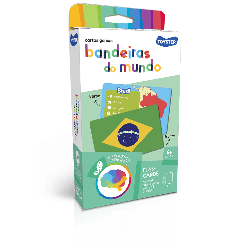Jogo Educativo de Cartas Geniais Bandeiras do Mundo Toyster 3375