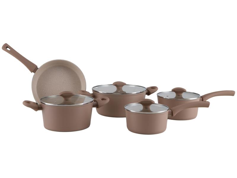 Jogo de Panelas Brinox Mocha Mousse 5 Peças Optima Ceramic Life