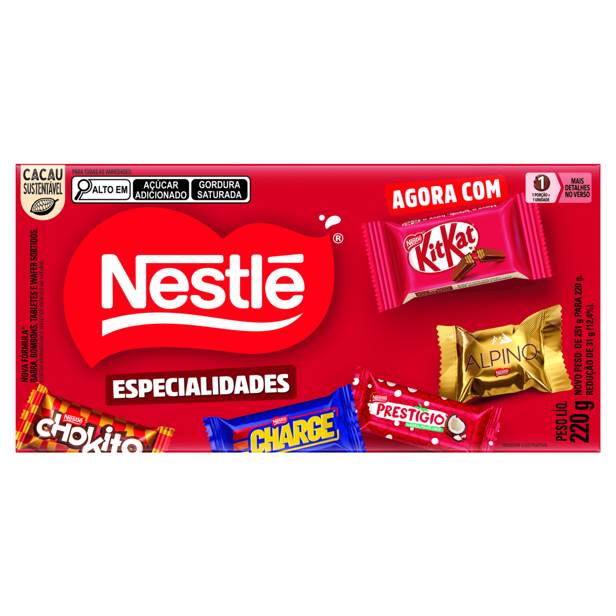 Caixa de Bombom Sortidos Nestlé Especialidades 220g