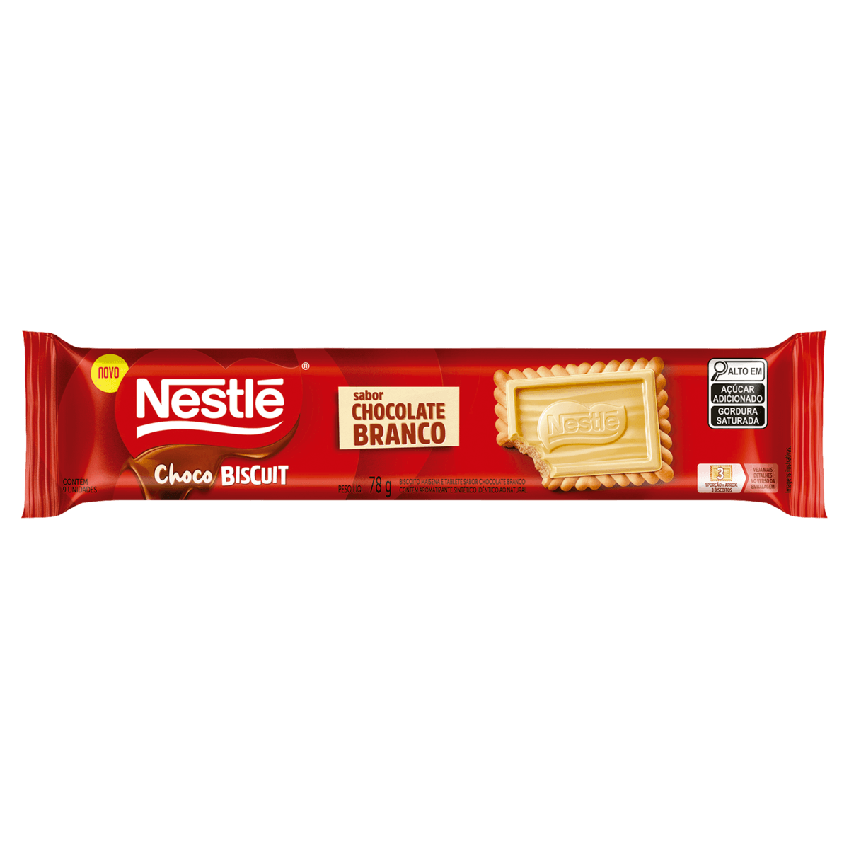 Biscoito Chocolate Branco Nestlé ChocoBiscuit 78g Crocante