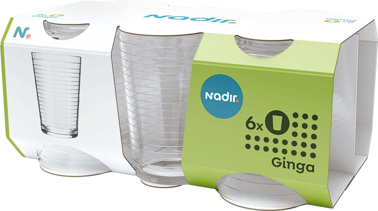 Jogo de Copos Vidro 265ml Nadir Figueiredo Ginga 6 Peças Resistente