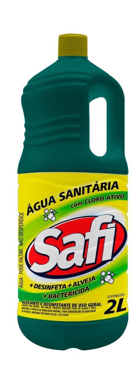 Água Sanitária Multiuso Safi Cloro Ativo Líquido 2L