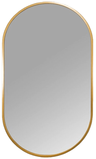 Espelho Oval 40x60cm Preto/Dourado FWB com Moldura para Parede Minimalista