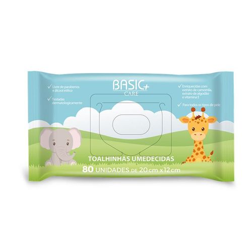 TOALHINHAS UMEDECIDAS 80UN BASIC + CARE CAMOMILA