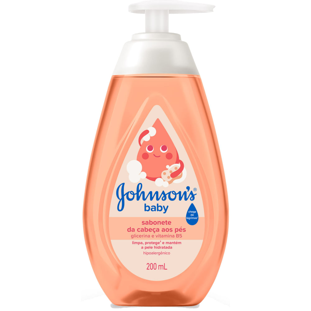 Sabonete Líquido Infantil de Glicerina Johnson's Baby Cabeça aos Pés 200ml