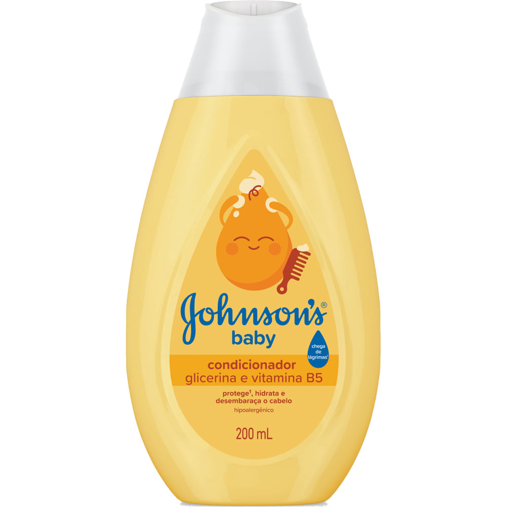 Condicionador Hidratação e Desembaraço 200ml Johnson's Baby Glicerina Infantil Hipoalergênico