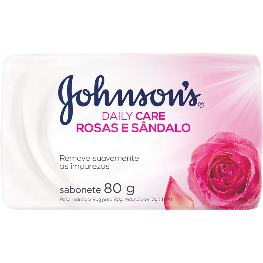 Sabonete em Barra Hidratante Johnson's Daily Care Rosa e Sândalo 80g
