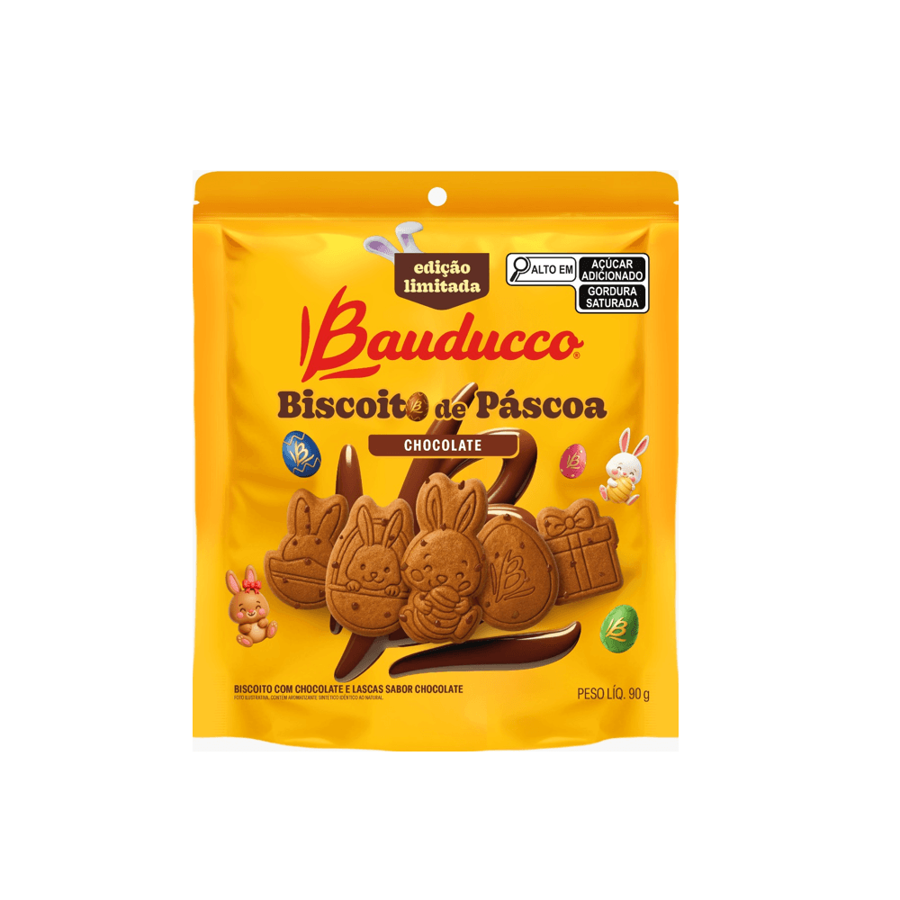 Biscoito Doce Chocolate Páscoa Bauducco 90g Sachê Crocante