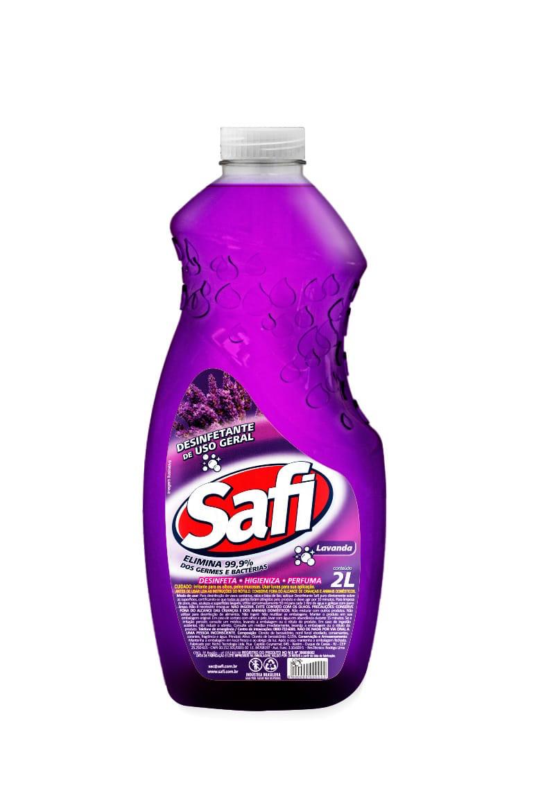 Desinfetante Antibacteriano Safi 5 em 1 Líquido Lavanda 2L