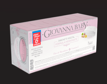 Kit Sabonete em Barra Vegetal Giovanna Baby Classic 6 Unidades 90g