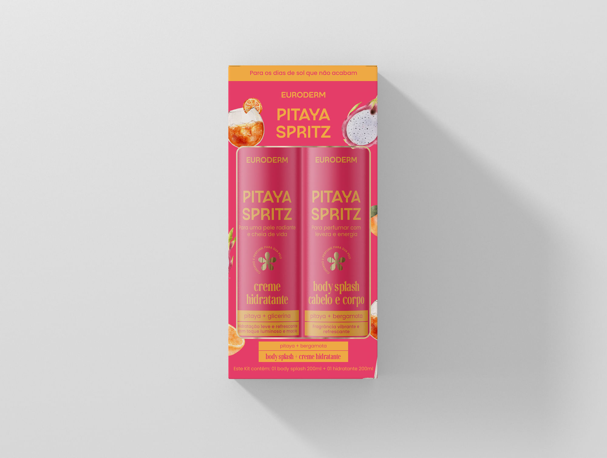 Kit Body Splash e Manteiga Hidratante Euroderm Sorbet Melancia e Pera 200ml