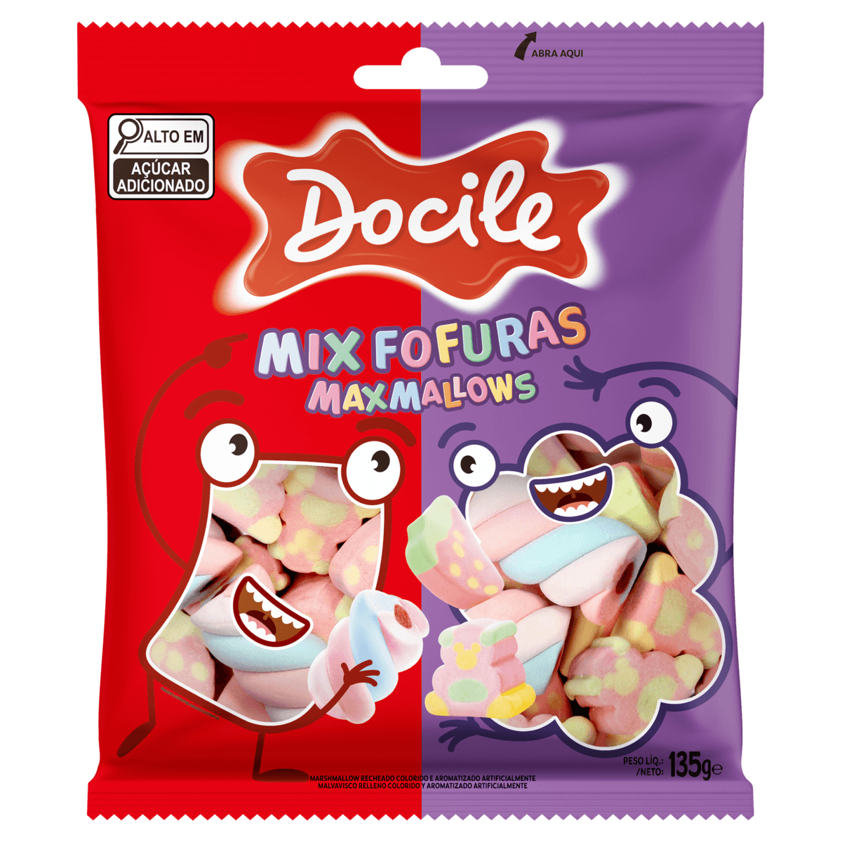 Marshmallow Mix Fofuras MaxMallows Docile 135g sem Glúten