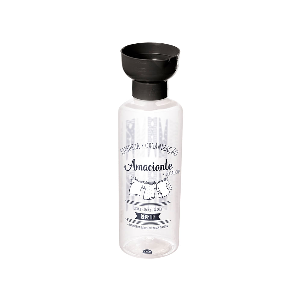 Porta Amaciante Polipropileno 970ml Plasútil com Tampa Dosadora Transparente