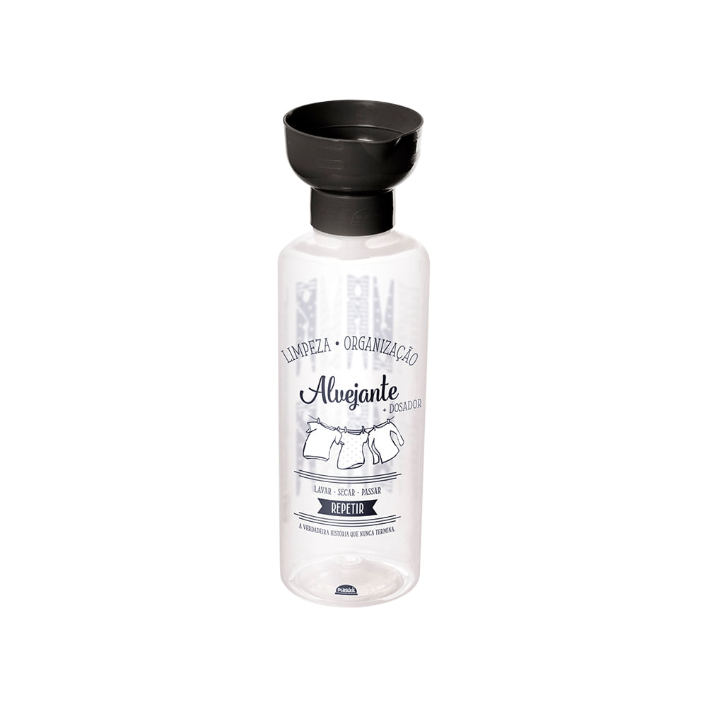 Porta Alvejante Plástico 970ml Plasútil com Tampa Dosadora