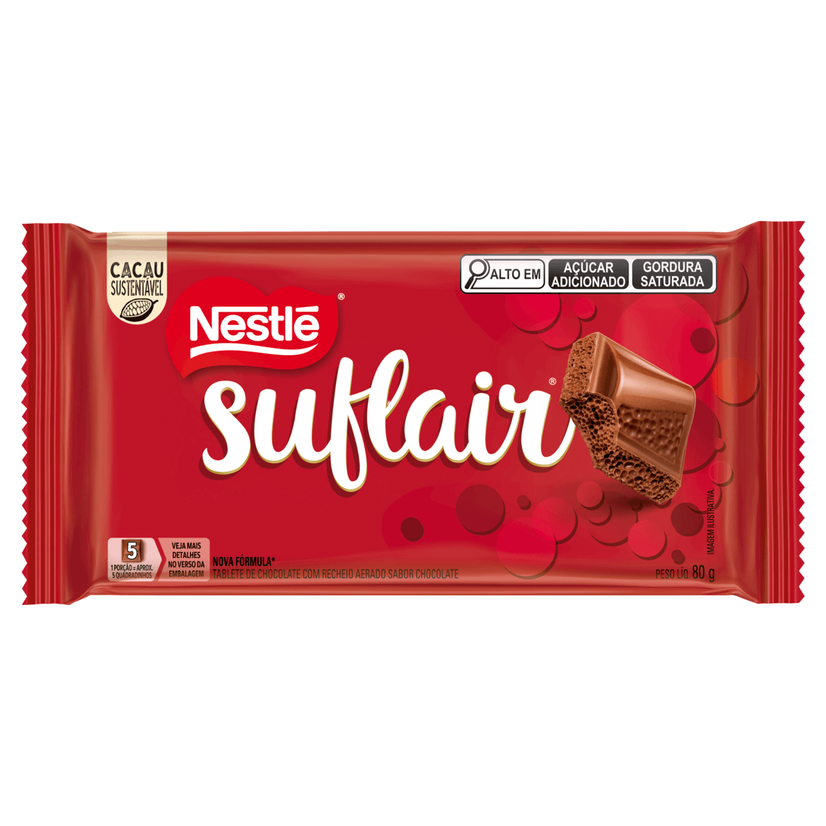 Chocolate ao Leite Suflair Nestlé 80g Aerado
