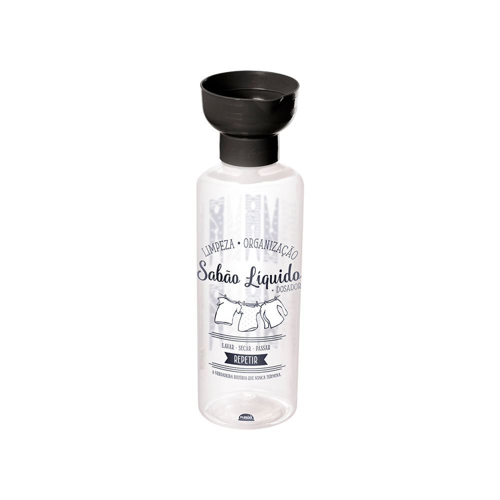 Porta Sabão Líquido Plástico 970ml Plasútil com Tampa Dosadora
