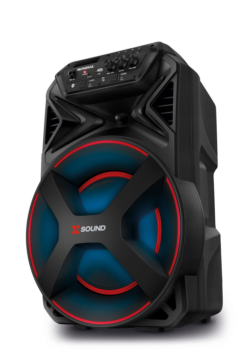 Caixa de Som Portátil Bluetooth Mondial CM-300-N 300W RMS Bivolt Preto