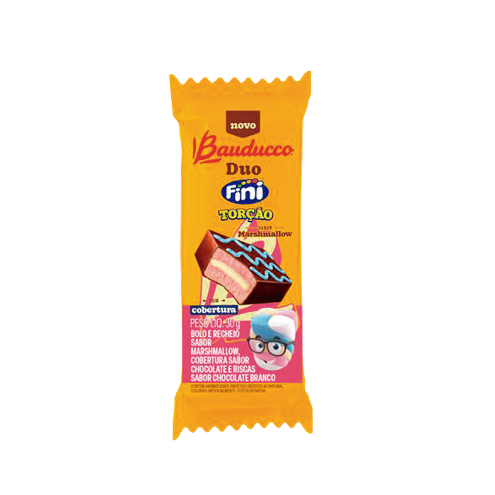 Bolo Duo Fini Marshmallow Bauducco 30g Pacote Individual