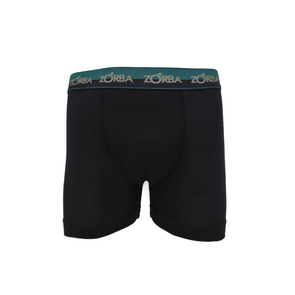 Cueca Boxer Masculina Zorba Max Algodão Preto e Verde