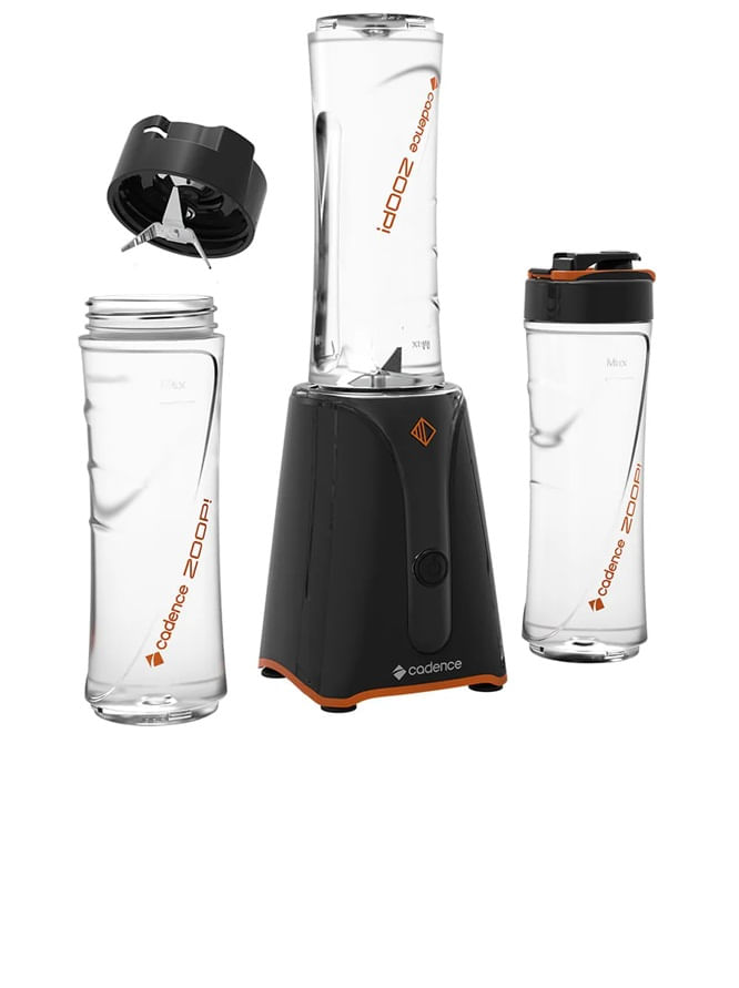 Liquidificador Blender Portátil Cadence Zoop Contrast BLD701 600W 110V com 2 Jarras 500ml