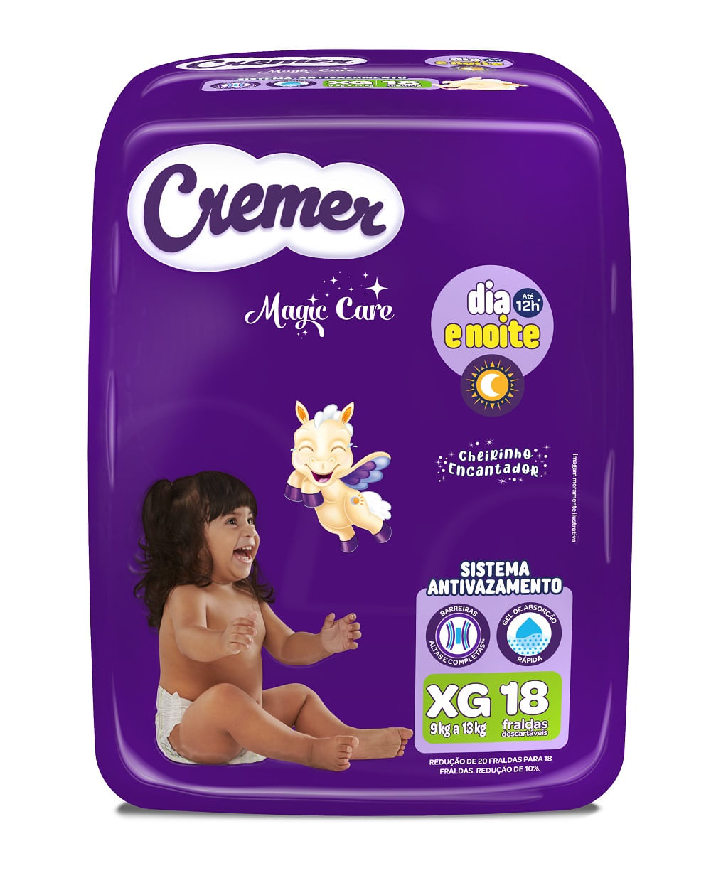 Fralda Descartável Dia e Noite Cremer Magic Care XG 18un