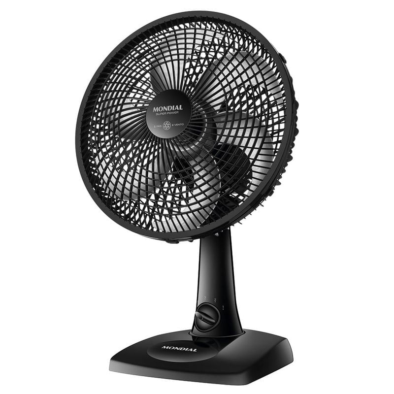 Ventilador de Mesa Mondial Super Power VSP-30 6 Pás 30cm 55W 110V Preto/Prata