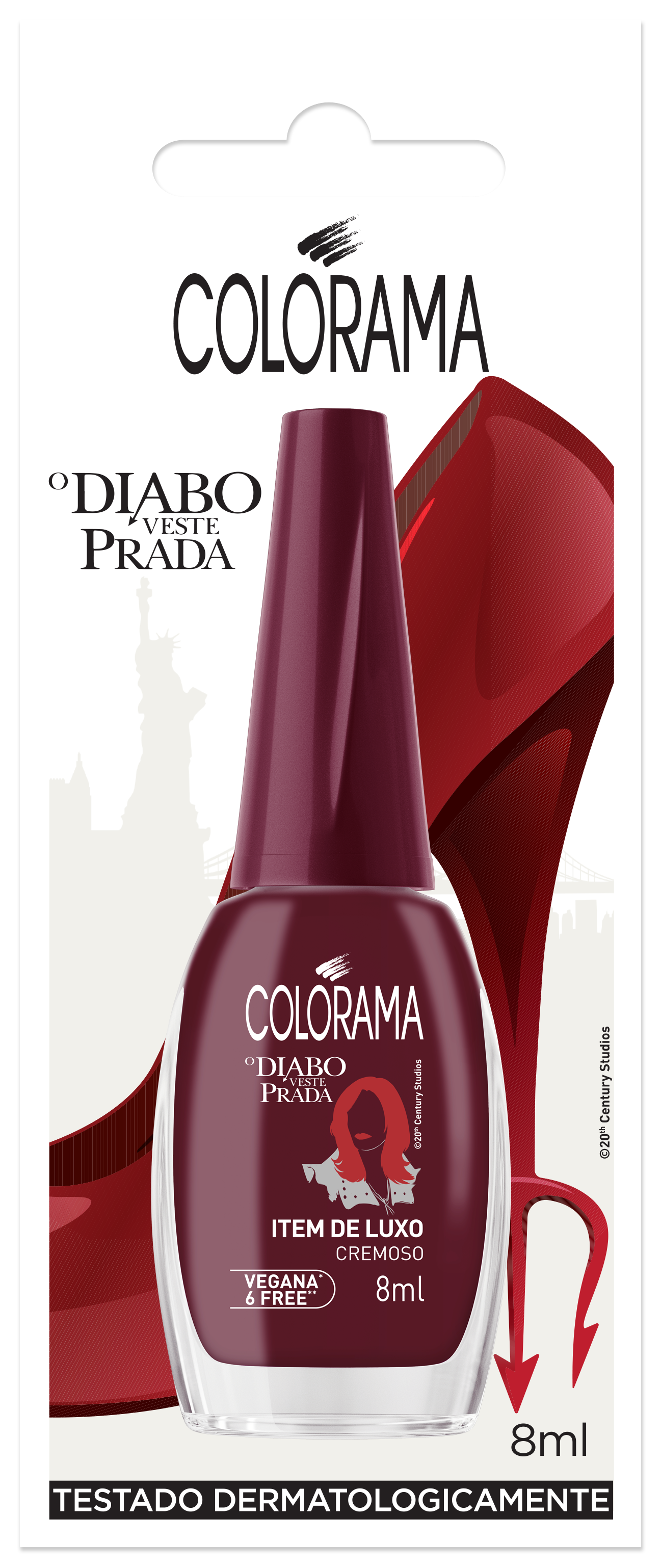 Esmalte Vegano Colorama Diabo Veste Prada Item de Luxo Vinho 8ml