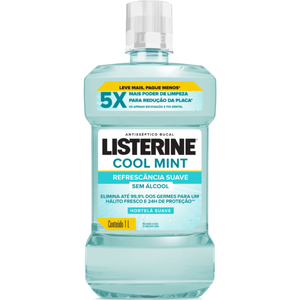 Enxaguante Bucal Antisséptico Listerine Cool Mint Zero Álcool 1L