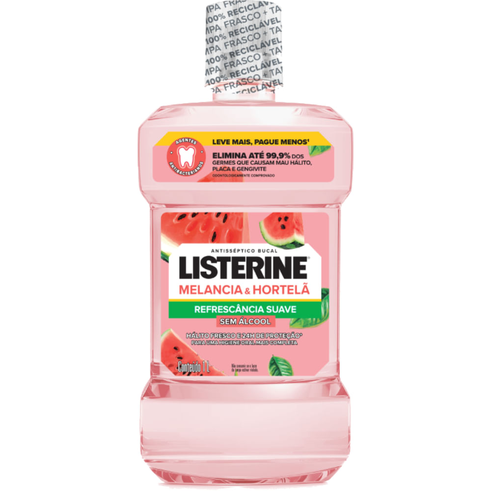 Enxaguante Bucal Antisséptico Listerine Melancia & Hortelã 1L