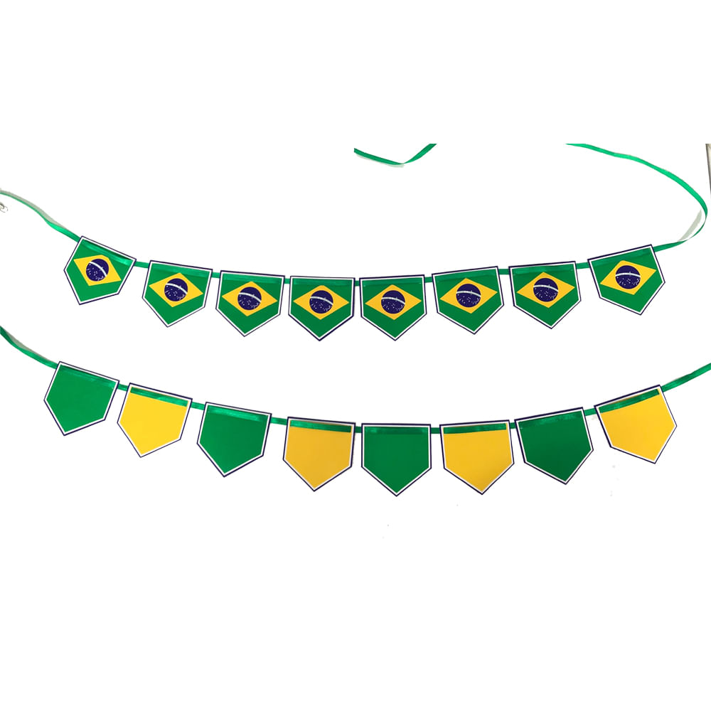 Faixa Decorativa Bandeiras do Brasil Festive S28W00012 Papel
