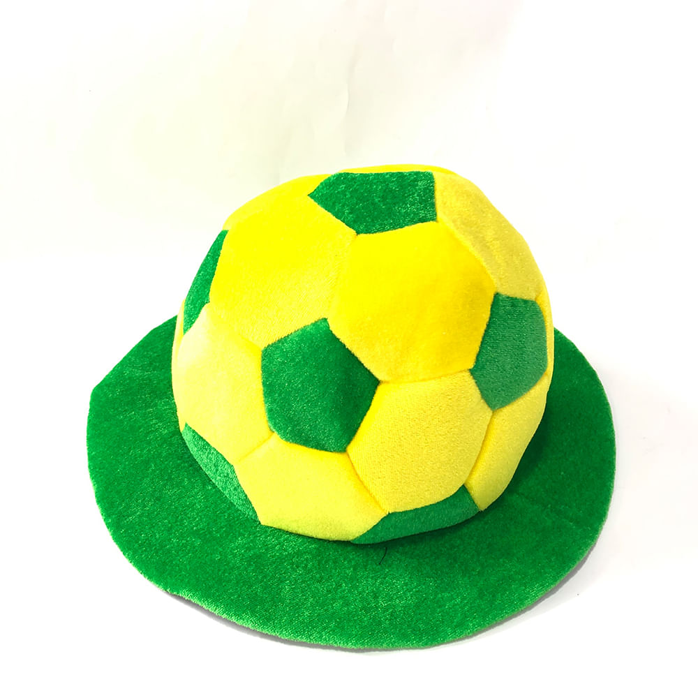Chapéu Bola Brasil Festive Poliéster Verde e Amarelo