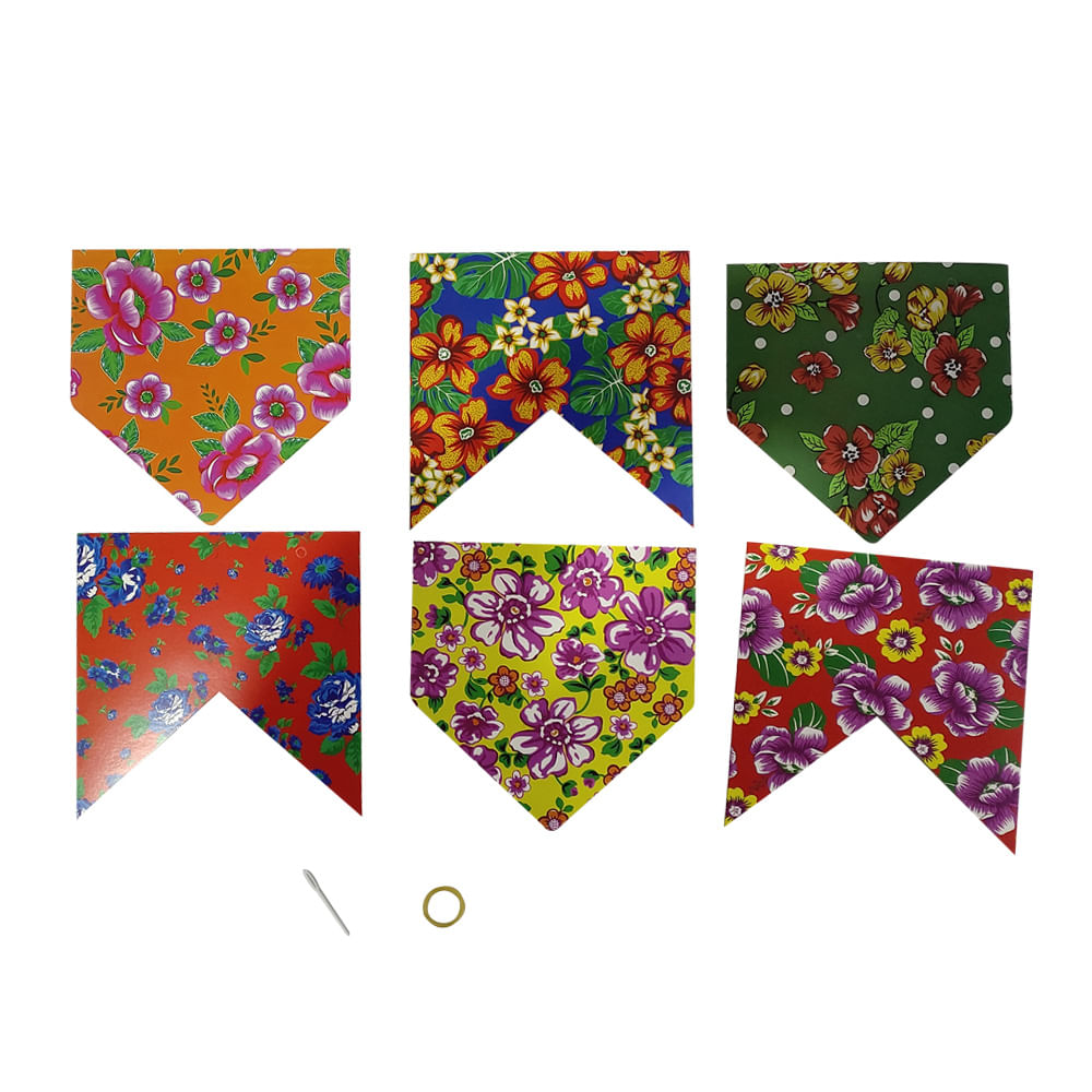 Bandeira Junina Estampada Festive J250963 Papel e Poliéster 5m