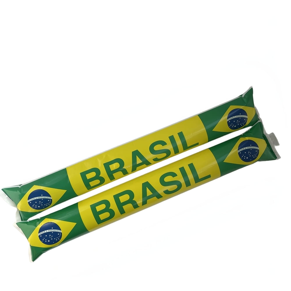 Bastão Bate-Bate Inflável Brasil Festive S28W00004 Polietileno 2 Unidades