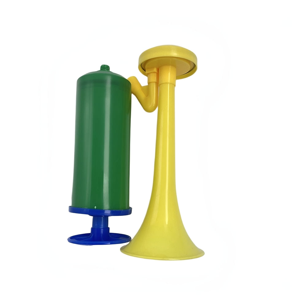 Buzina de Mão Brasil Festive S28W00007 Polipropileno Verde e Amarelo