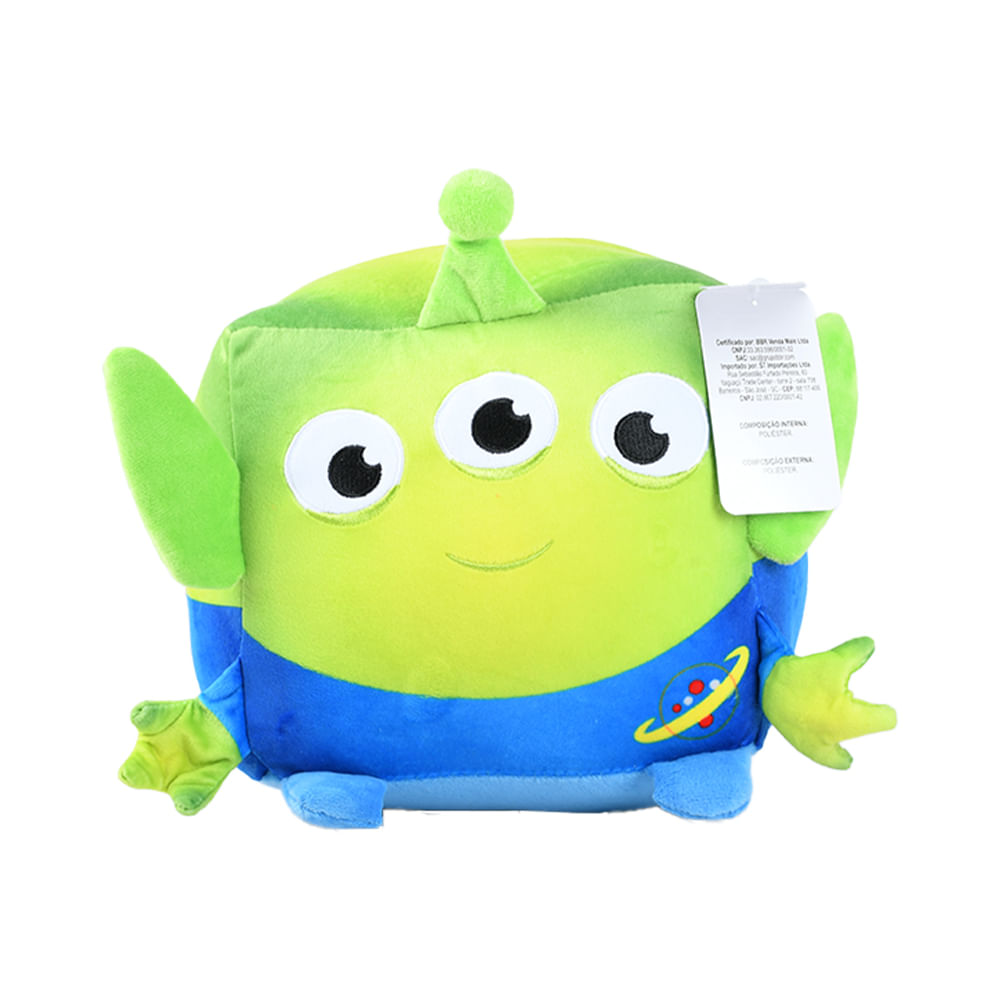 Pelúcia Quadrada Toy Story Alien Brink+ 20cm Verde e Azul