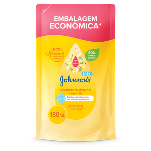 Refil Sabonete Líquido Hipoalergênico Johnson's Baby Camomila 180ml