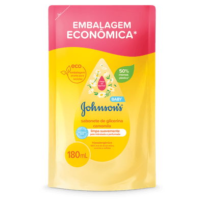 Refil Sabonete Líquido Hipoalergênico Johnson's Baby Camomila 180ml