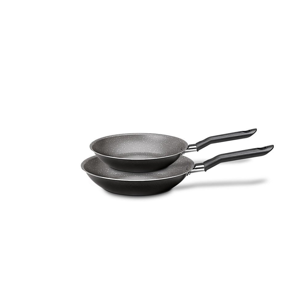 Conjunto de Frigideiras Cerâmica Brinox Naturalle 16cm e 20cm Preto