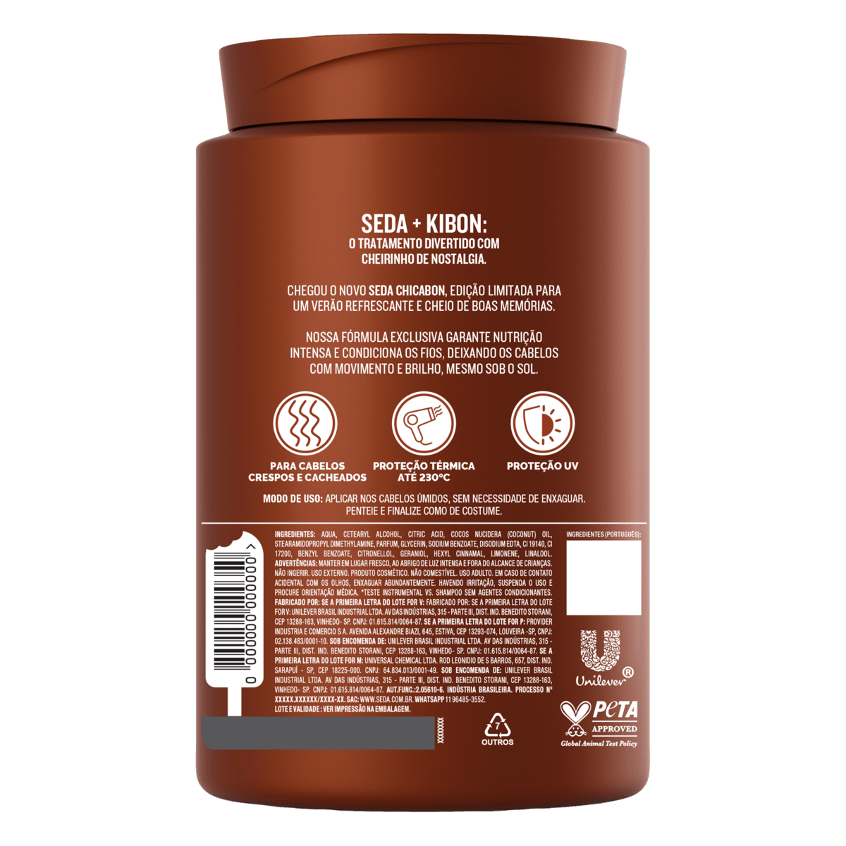 Creme para Pentear Nutrição e Hidratação 900g Seda Chicabon Edição Limitada Antifrizz