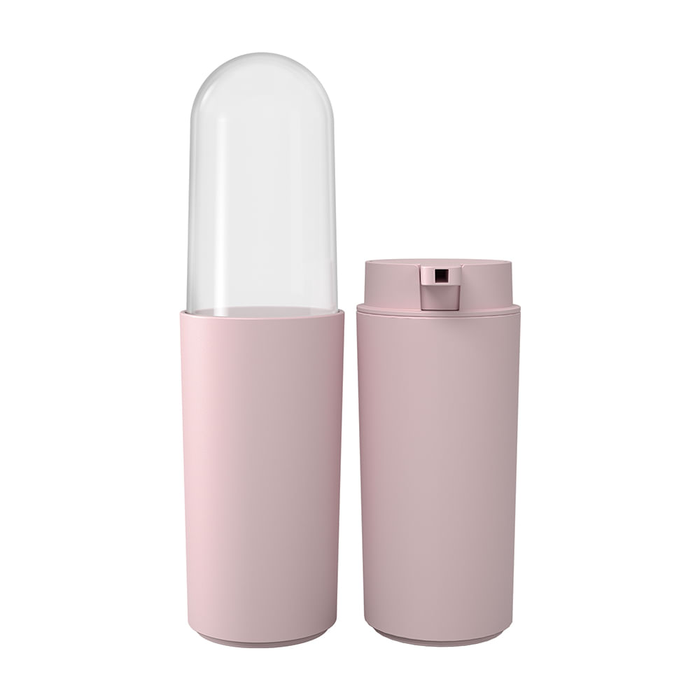 Conjunto para Banheiro Polipropileno 2 Peças Coza Serene Rosa com Tampa