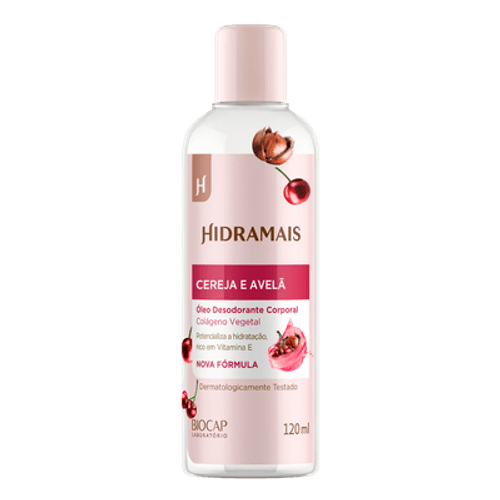 Óleo Corporal Cereja e Avelã 120ml Hidramais Hidratação para Todos os Tipos de Pele