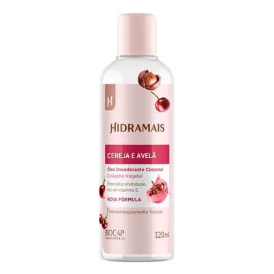 Óleo Corporal Cereja e Avelã 120ml Hidramais Hidratação para Todos os Tipos de Pele