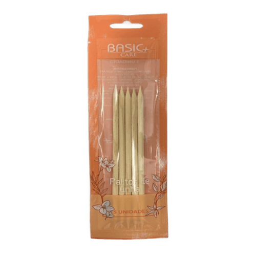 Palito Grosso Care 2 Pontas 17cm 5un Basic+ Remoção de Esmalte