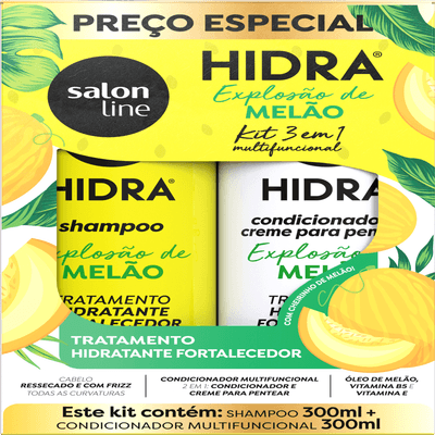 Kit Shampoo + Condicionador Hidratação Profunda Antifrizz 300ml Salon Line Hidra Melão Vegano