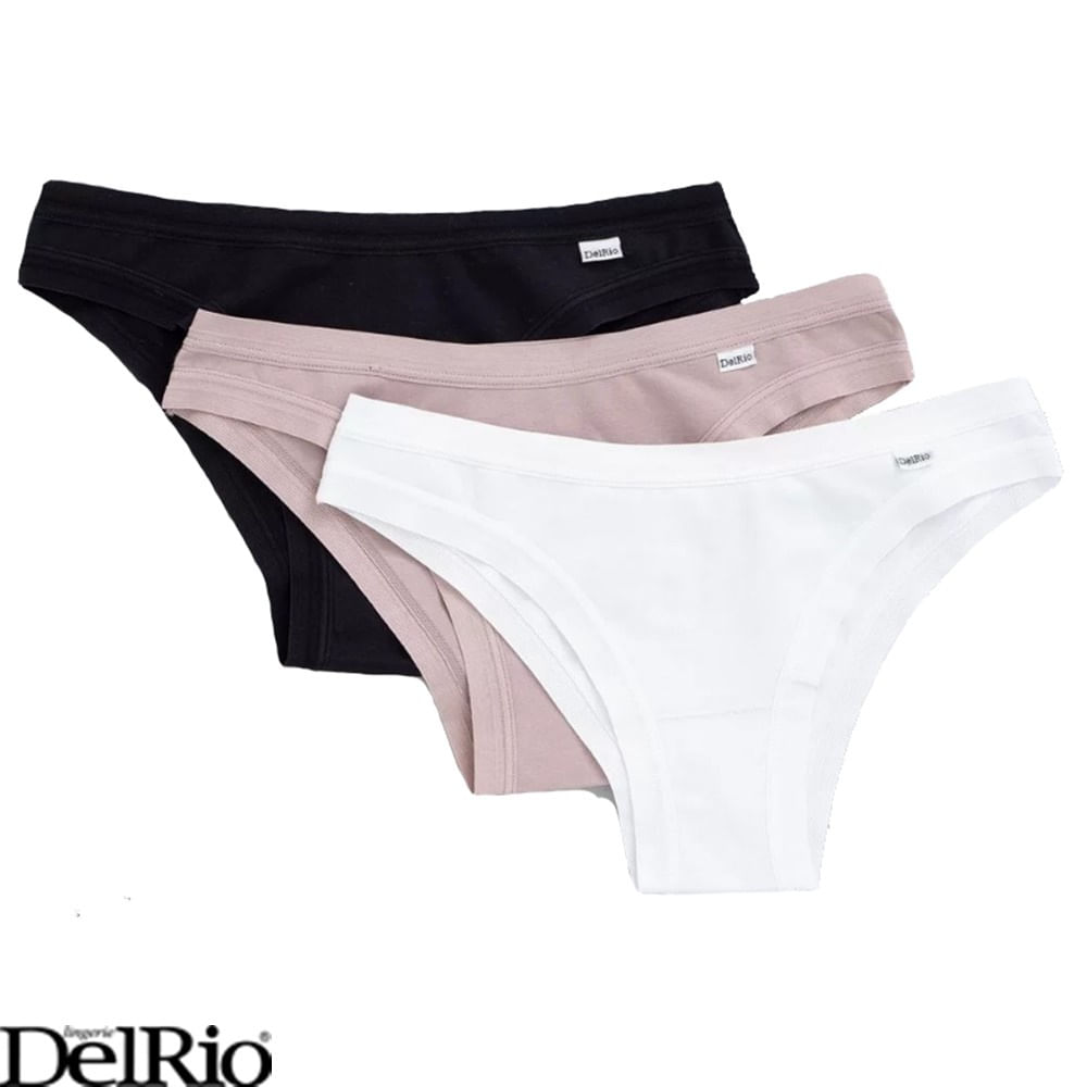 Calcinha Biquíni DelRio Algodão Cintura Média M