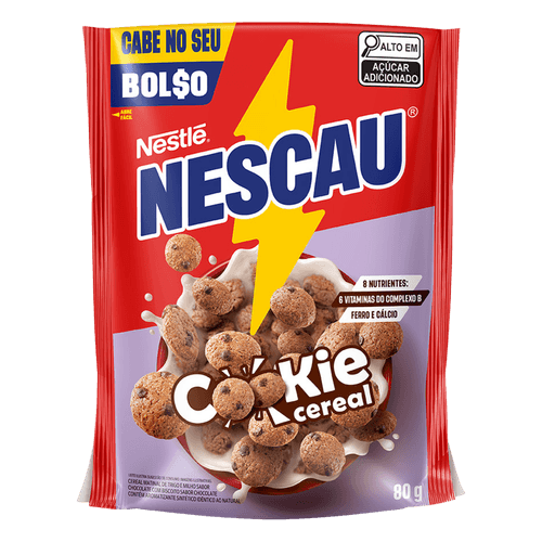 Cereal Matinal Cookies Nescau Nestlé 80g Sachê Crocante